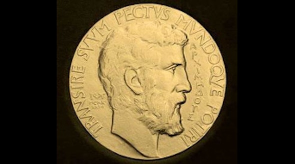 Fields Medal on a black background