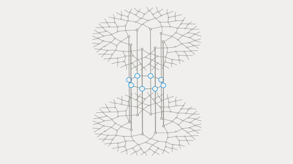 Digital illustration of many electron problem