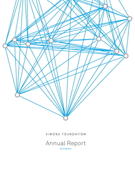 Simons Foundation 2014 Annual Report cover, featuring points connected by blue lines