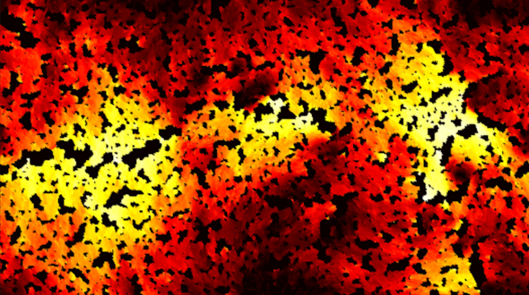 Yellow, red, orange and black patterned image