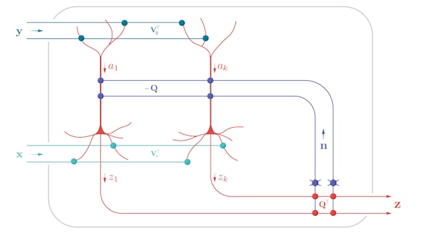 A complex diagram incorporating representations of neurons.